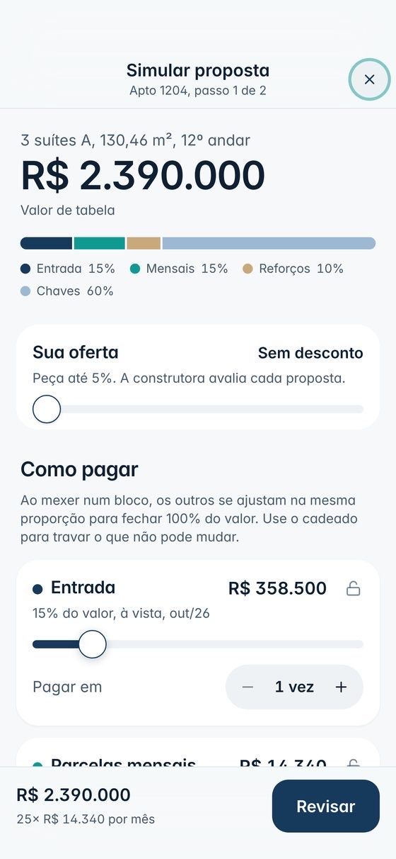 View: simulação da proposta